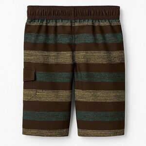 Columbia Swim Shorts Boys XL Brown Stripe Board Shorts UPF 30 Quick Dry NWT‎